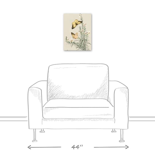 Butterflies In Sage 12" x 16" Canvas Wall Art